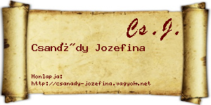 Csanády Jozefina névjegykártya